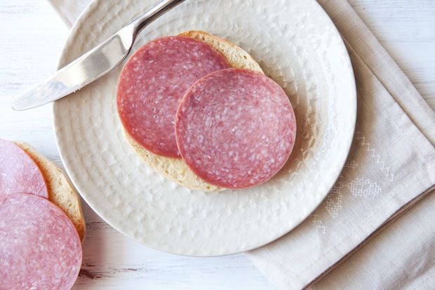 Bagel with Butter and Salami from Food52
