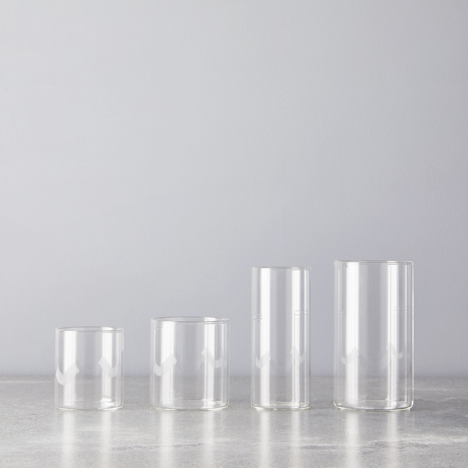 Borosil Vision Classic Glass Tumblers, Set of 6, 4 Sizes, 5 Styles on