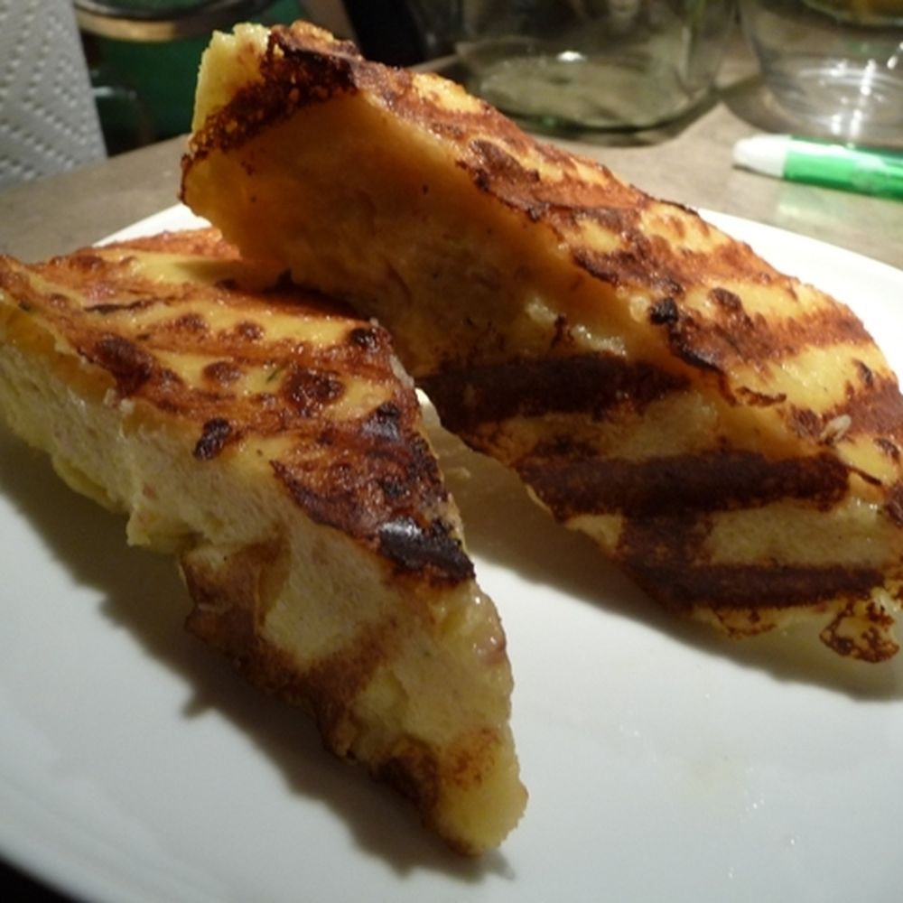 pancetta and cheese grilled polenta wedges