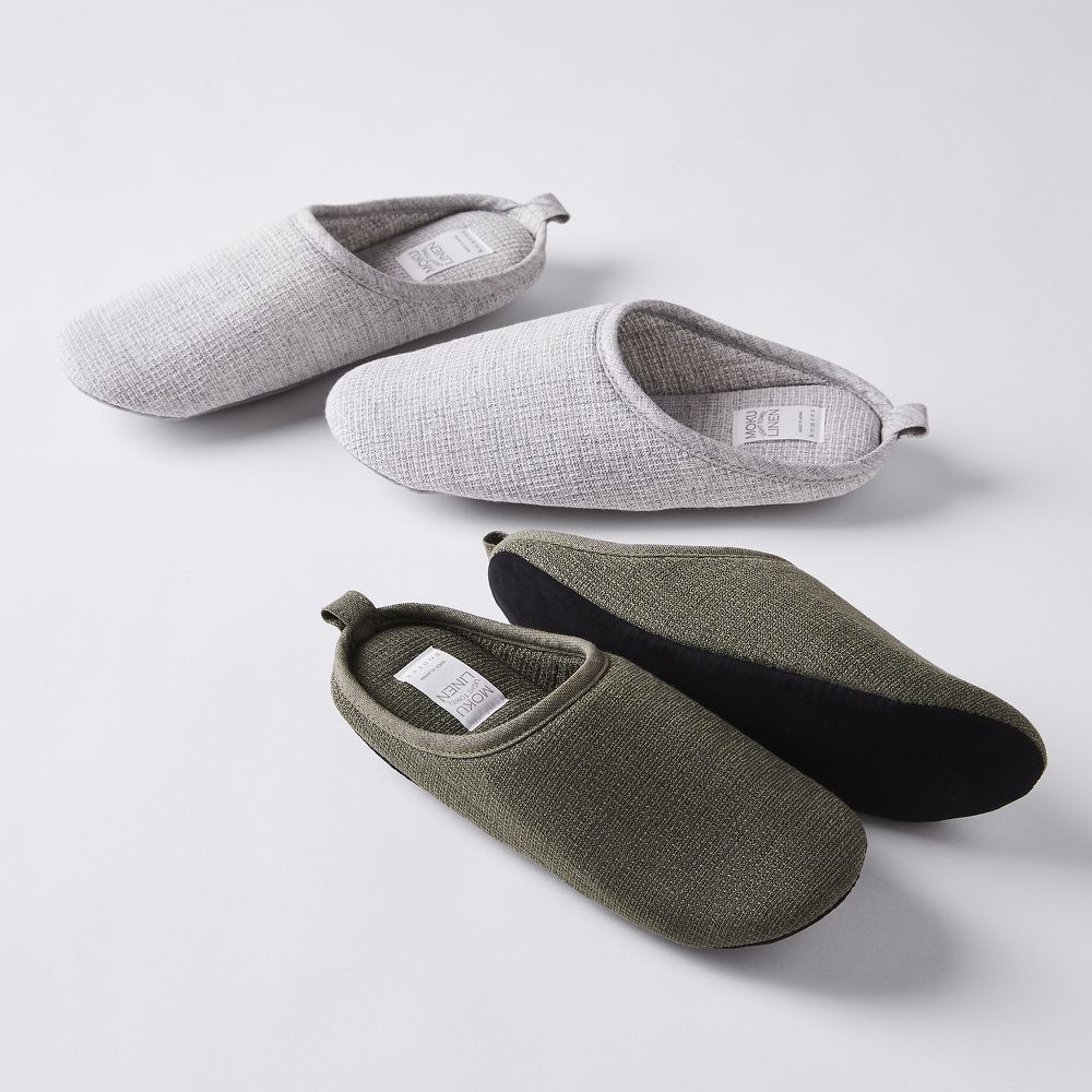Morihata International Moku Linen Slippers for Men & Women, 2 Sizes on ...