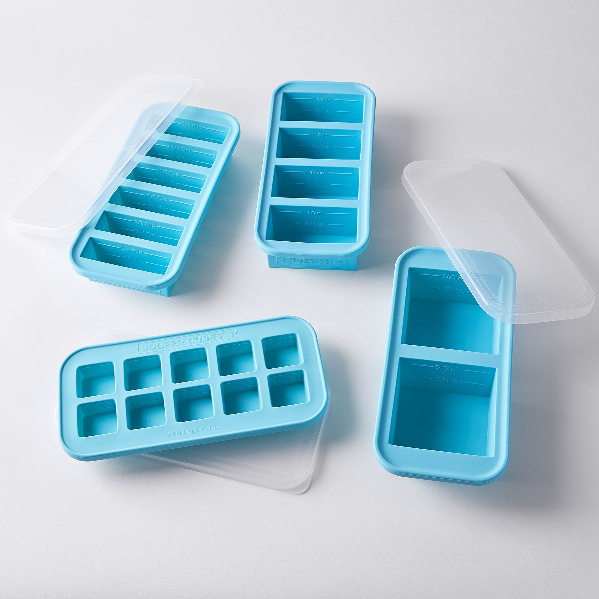 Souper Cubes Silicone Freezer Molds, 1/2 Cup, 1 Cup, 2 Cup & 2