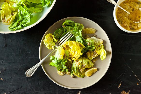 salad with lemon caper dressing