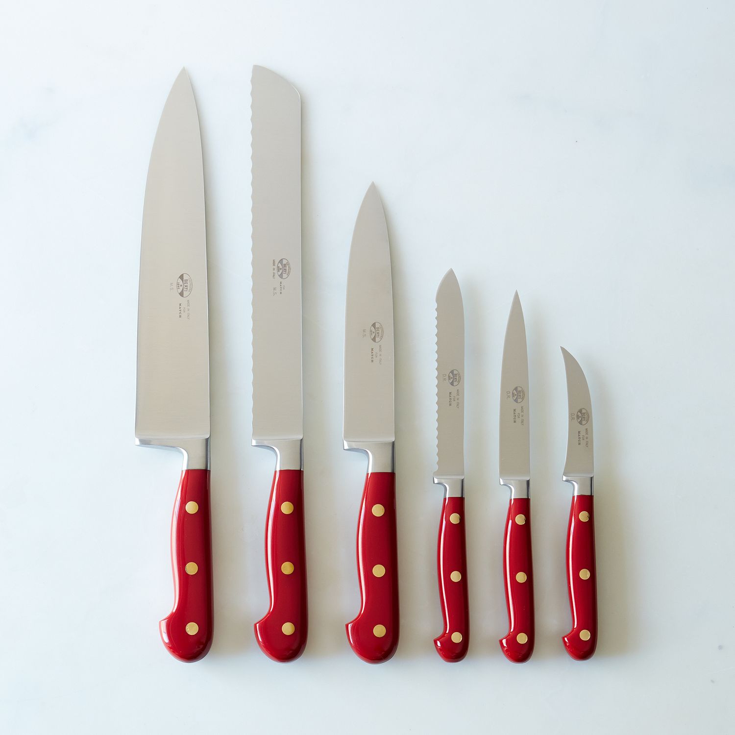 Berti Italian Kitchen Knives with Red Handles, Optional Knife Block on  Food52