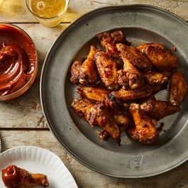 Chicken wings n bbq sauce by Dian Rogers