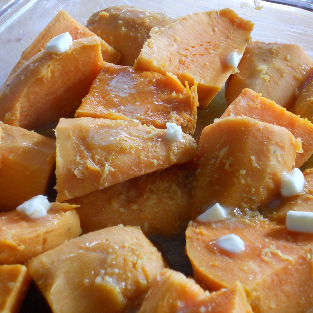 roasted sweet potatoes with ginger & citrus for loulou