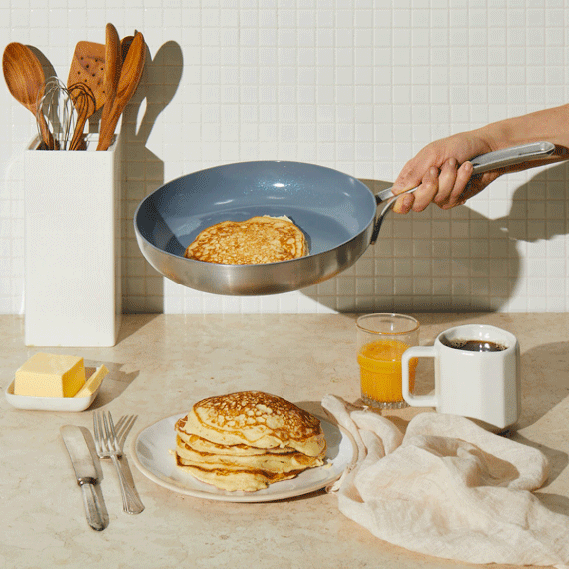 Five Two by Food52 Skillets, 2 Size Options, Tri-Ply Stainless Steel with  Pan Protectors, Nonstick on Food52