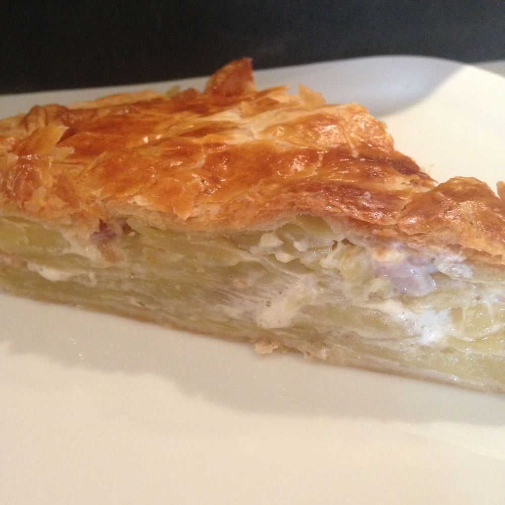 French potato and lardon pie