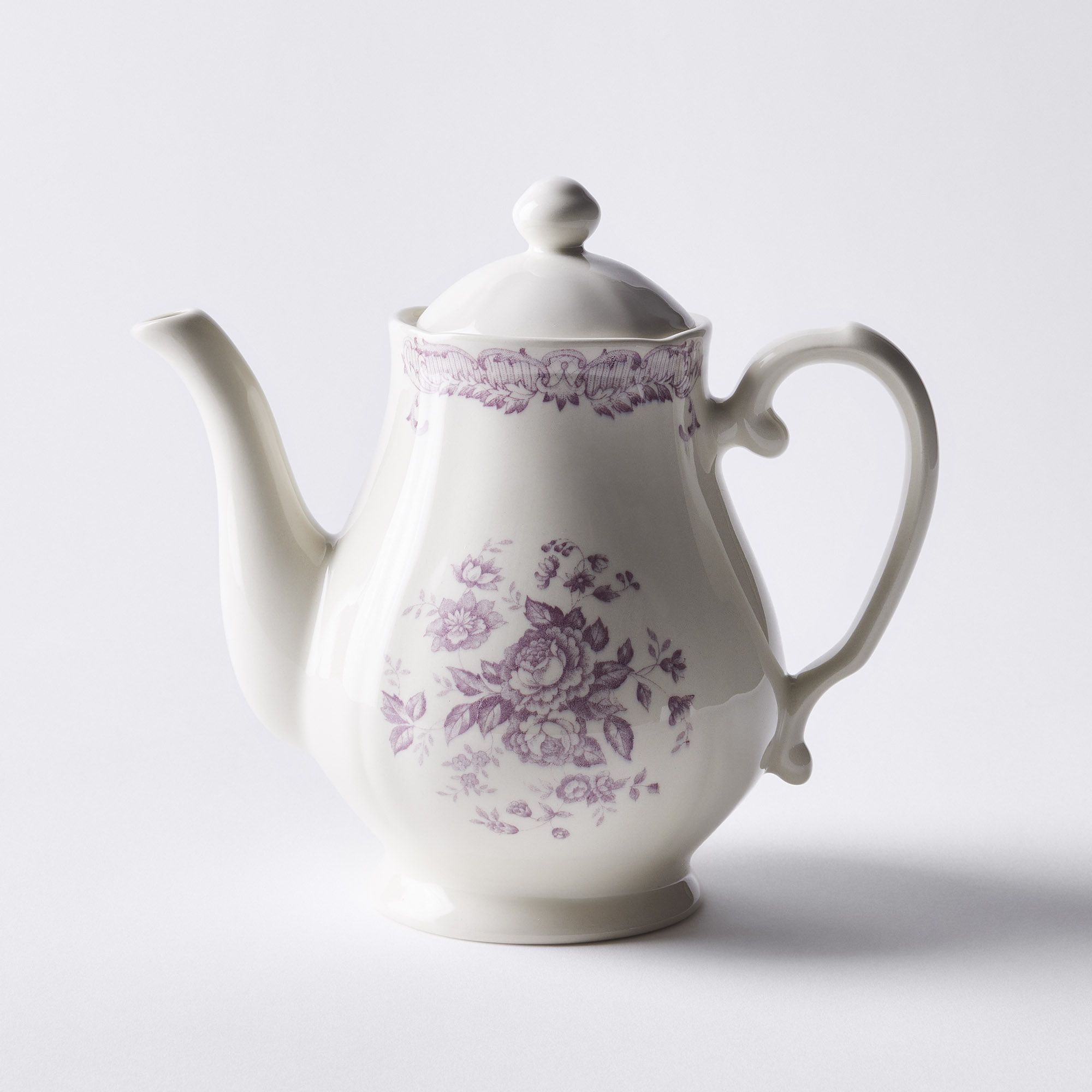Bitossi Vintage-Inspired Floral Ceramic Teapot, Purple or Teal on