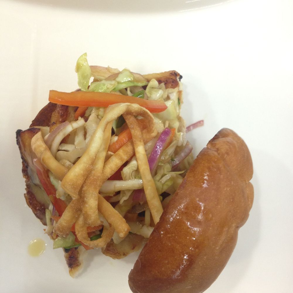 grilled miso-glazed fish sandwich with asian slaw & miso dressing