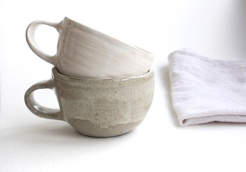 Stoneware coffee mugs