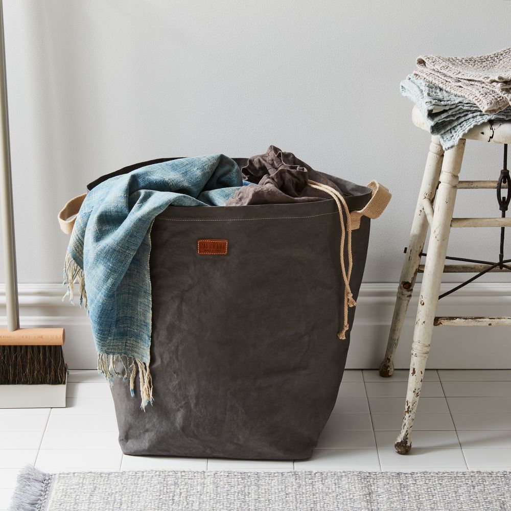 Linen Storage Bag. Washed Soft Linen Laundry Bag With Drawstring