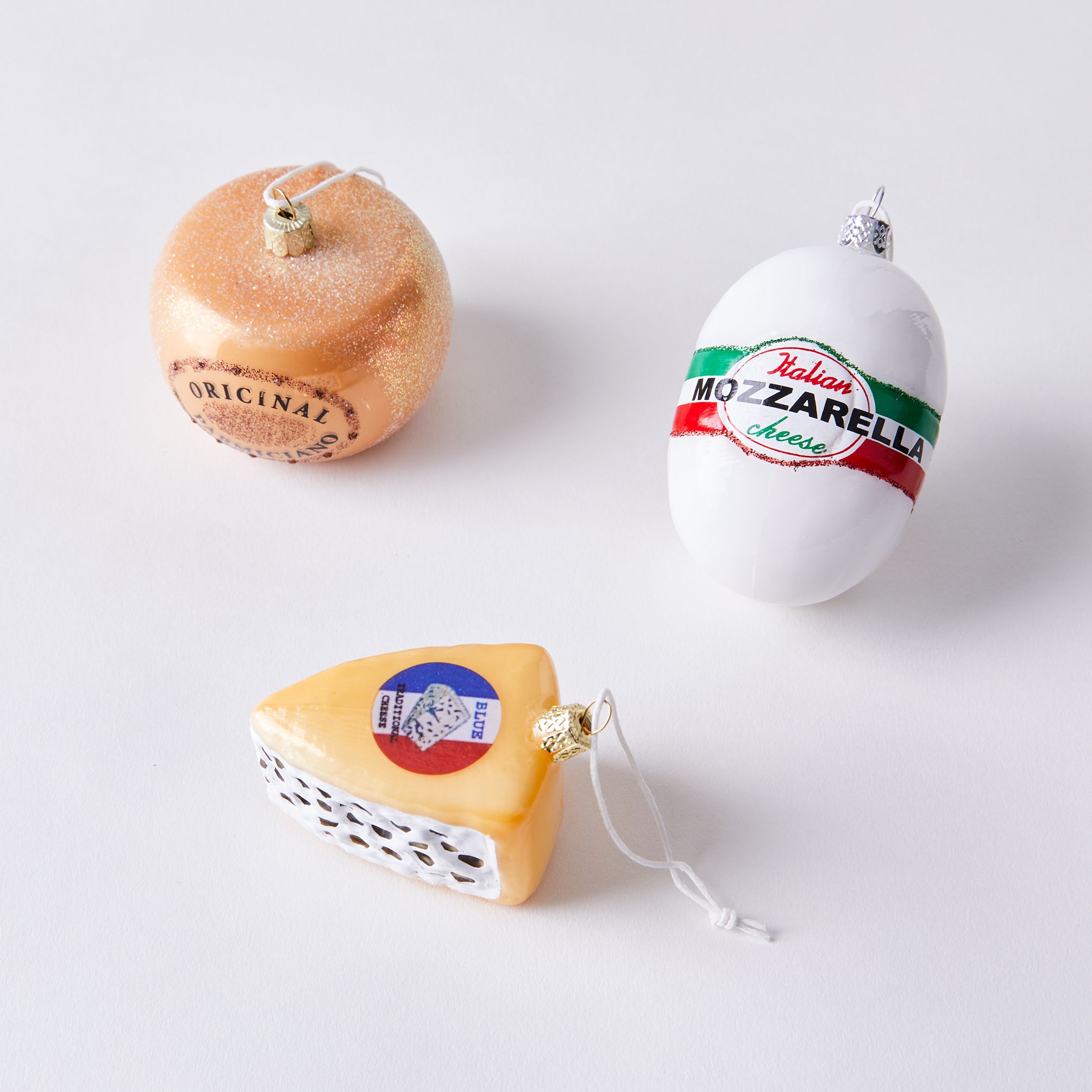 Cody Foster Vintage-Inspired Food Ornaments - Cheese (Set of 3)