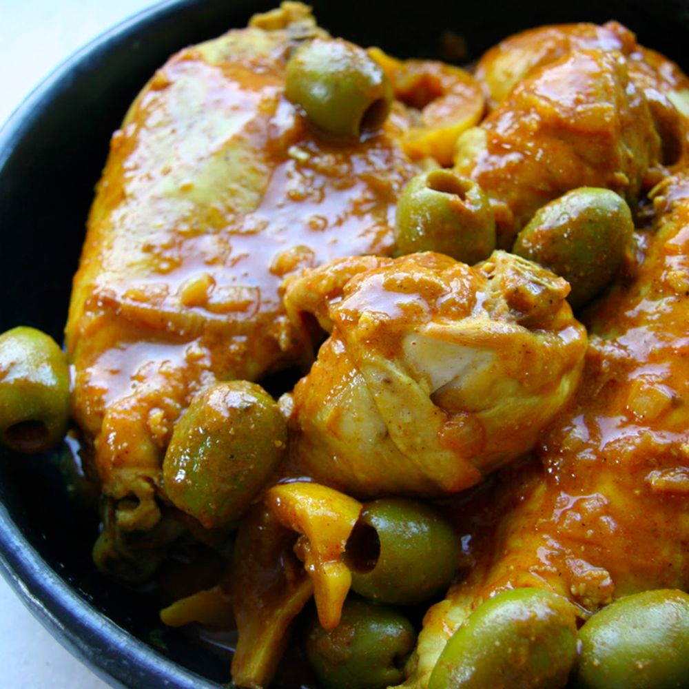 moroccan chicken with lemons and olives