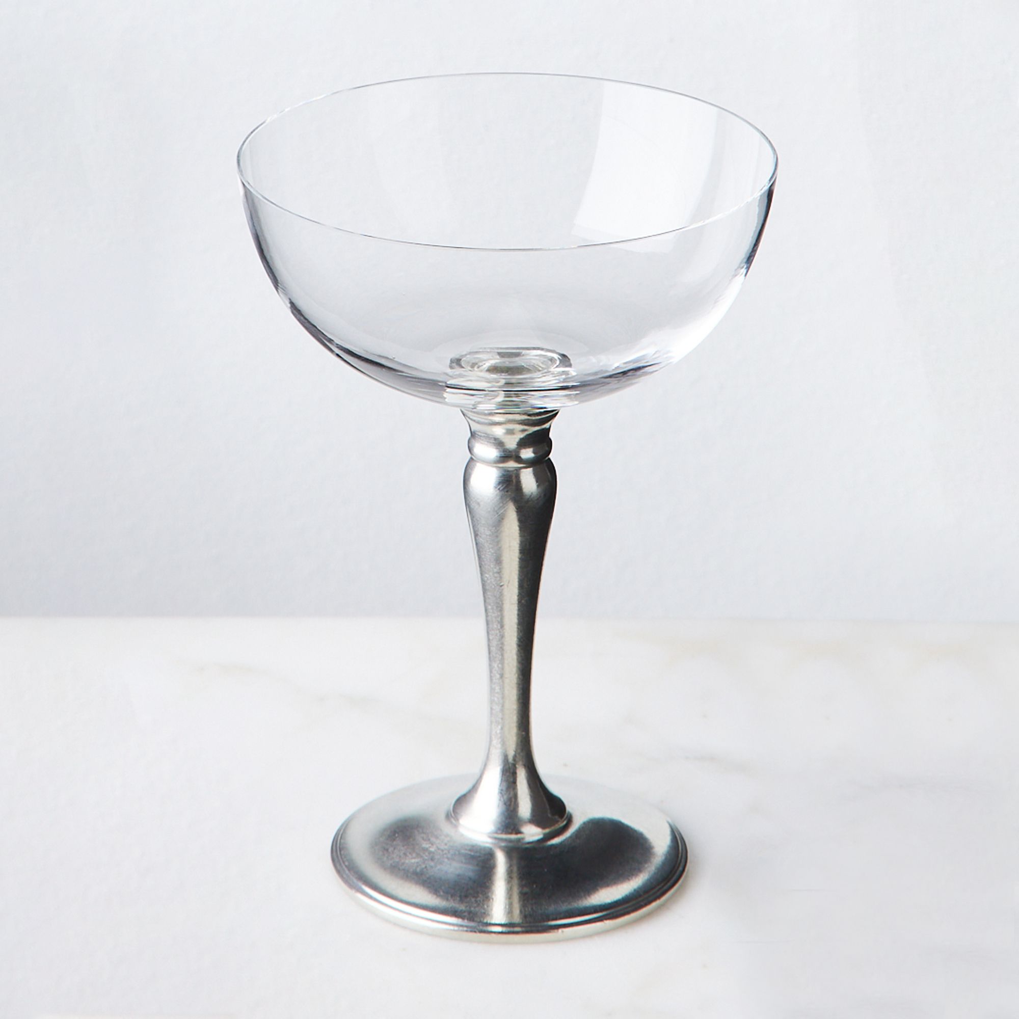 MATCH Champagne & Cocktail Coupe, Pewter & Crystal, Handmade in Italy