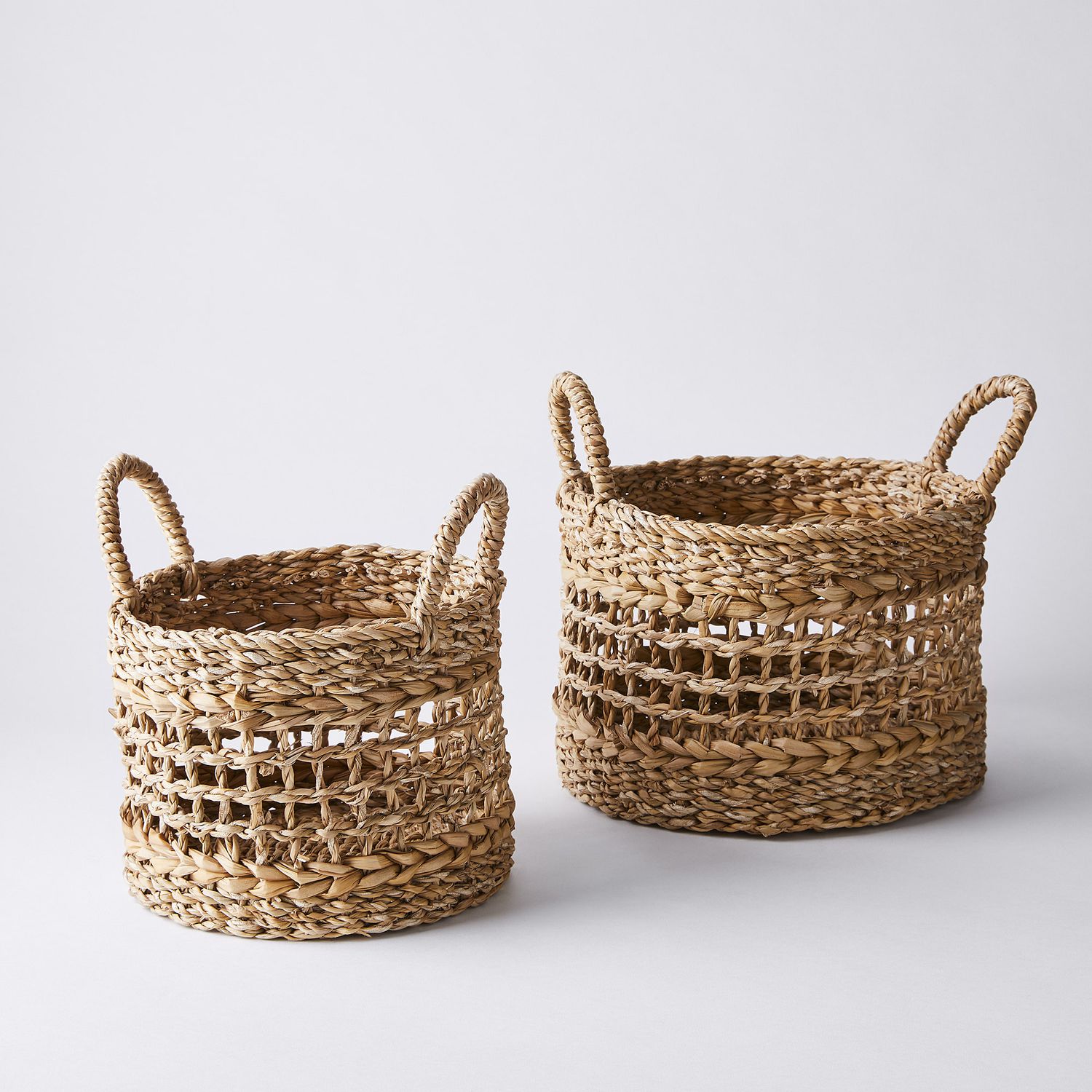 by Handcrafted 4 Home Set of 2 Details about   Woven Fabric Baskets 