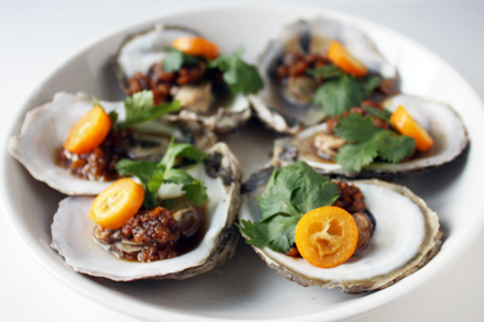 Steamed Oysters with Tangerine Peel Sauce