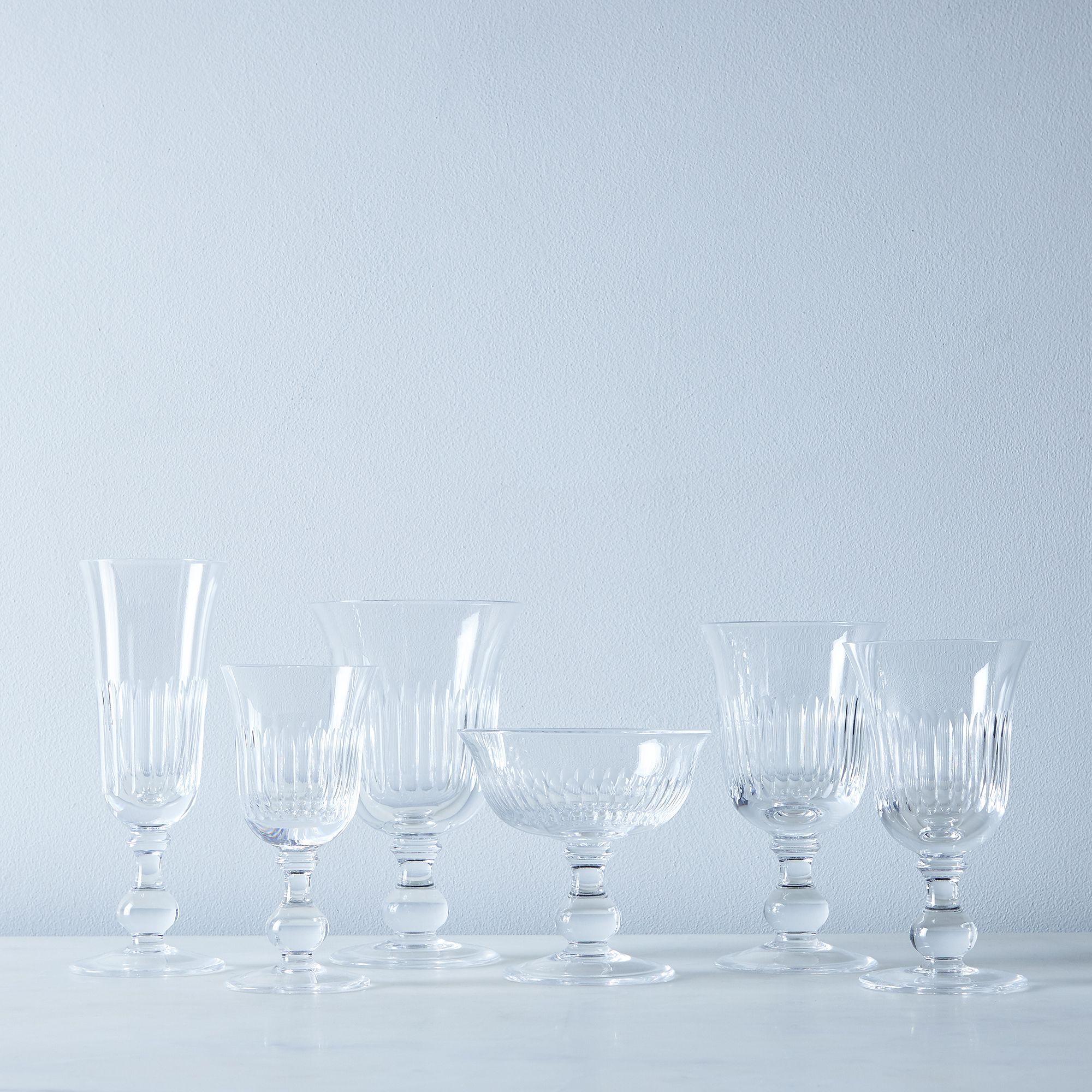 Close Ribs Vintage Italian Crystal Glassware - Tumbler, Dessert Wine