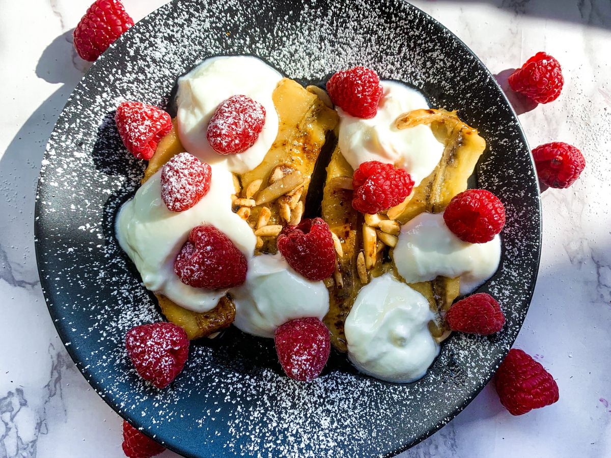 Caramelized Bananas With Raspberries Recipe on Food52