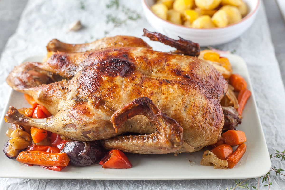 With a crispy skin and delicious juicy meat it is a great Thanksgiving roas...
