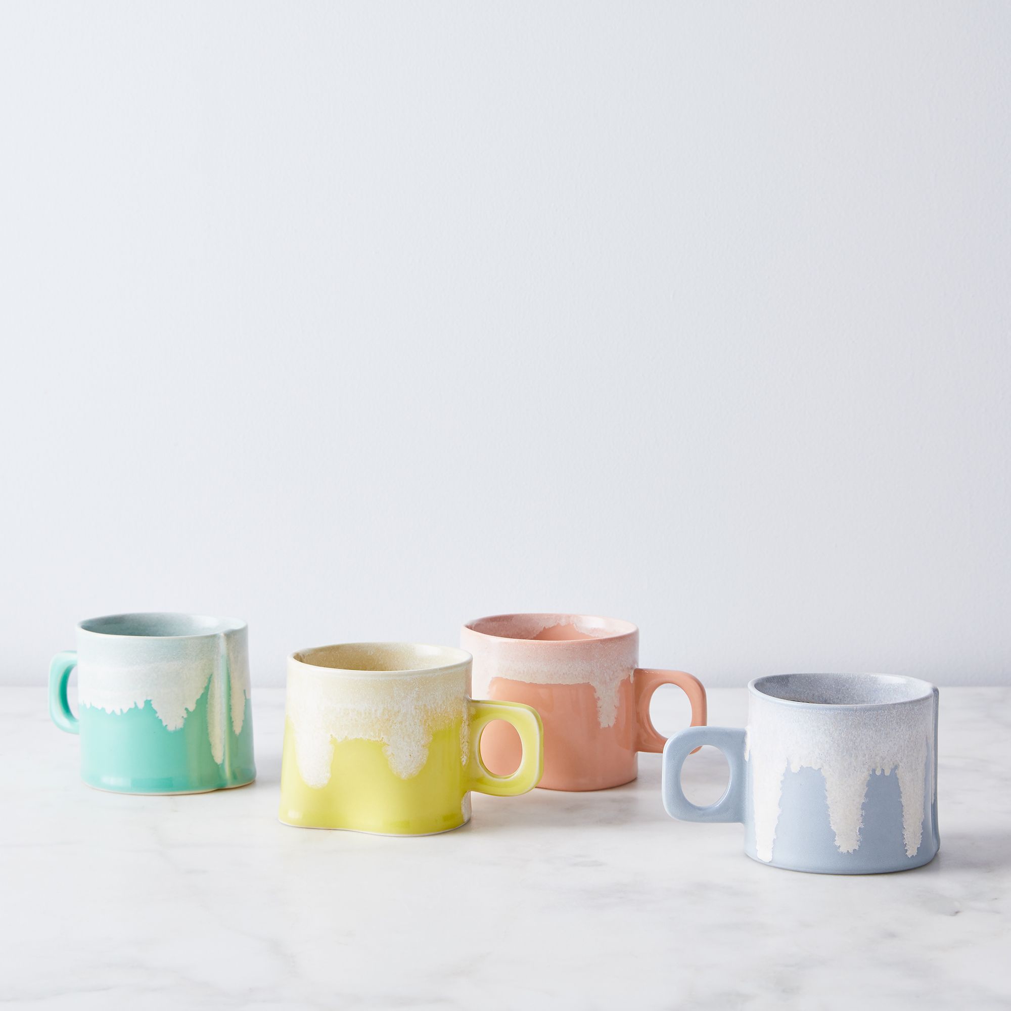 Wilcoxson Brooklyn Ceramics Handmade Color Drip Mug - Set of 4