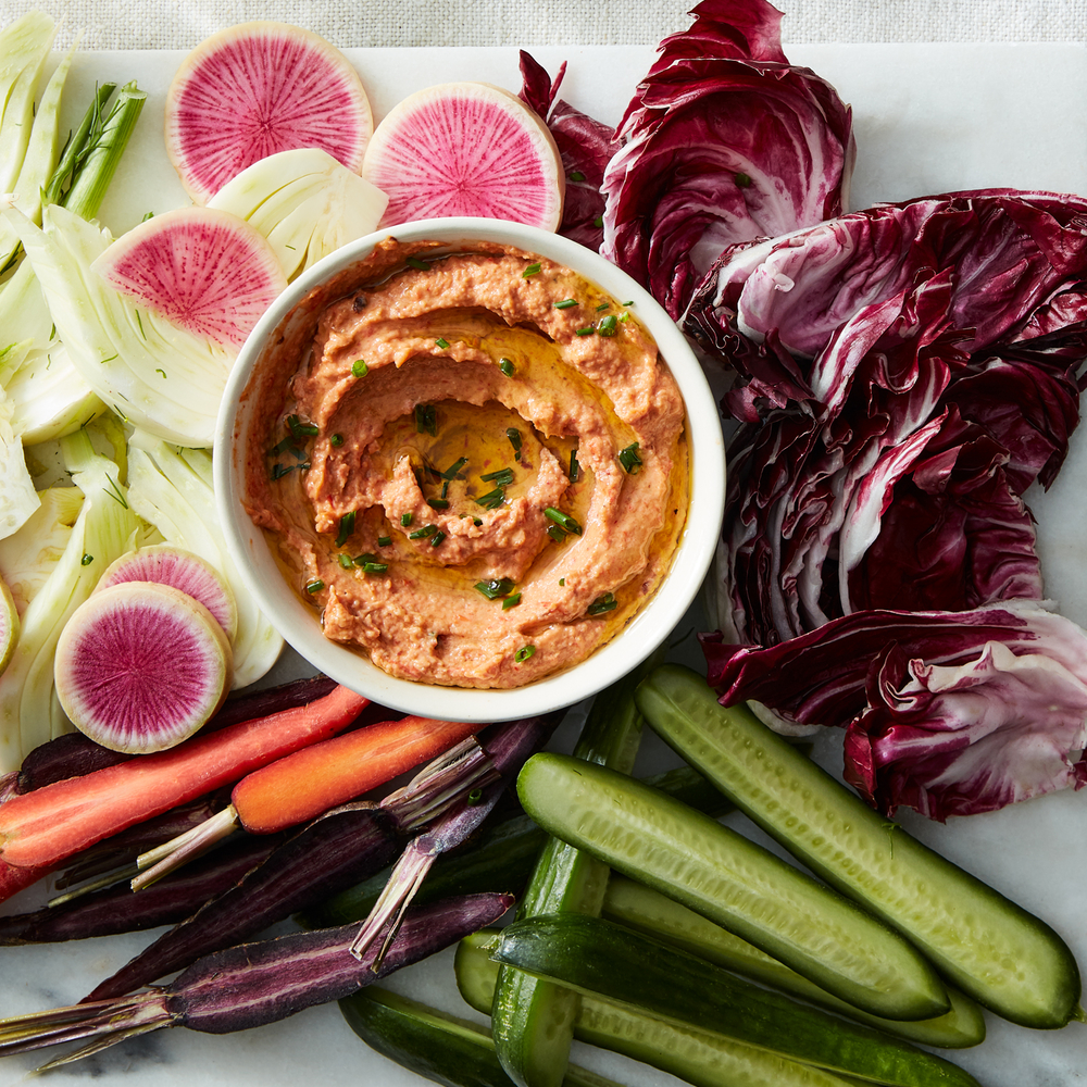 roasted red pepper and cauliflower dip