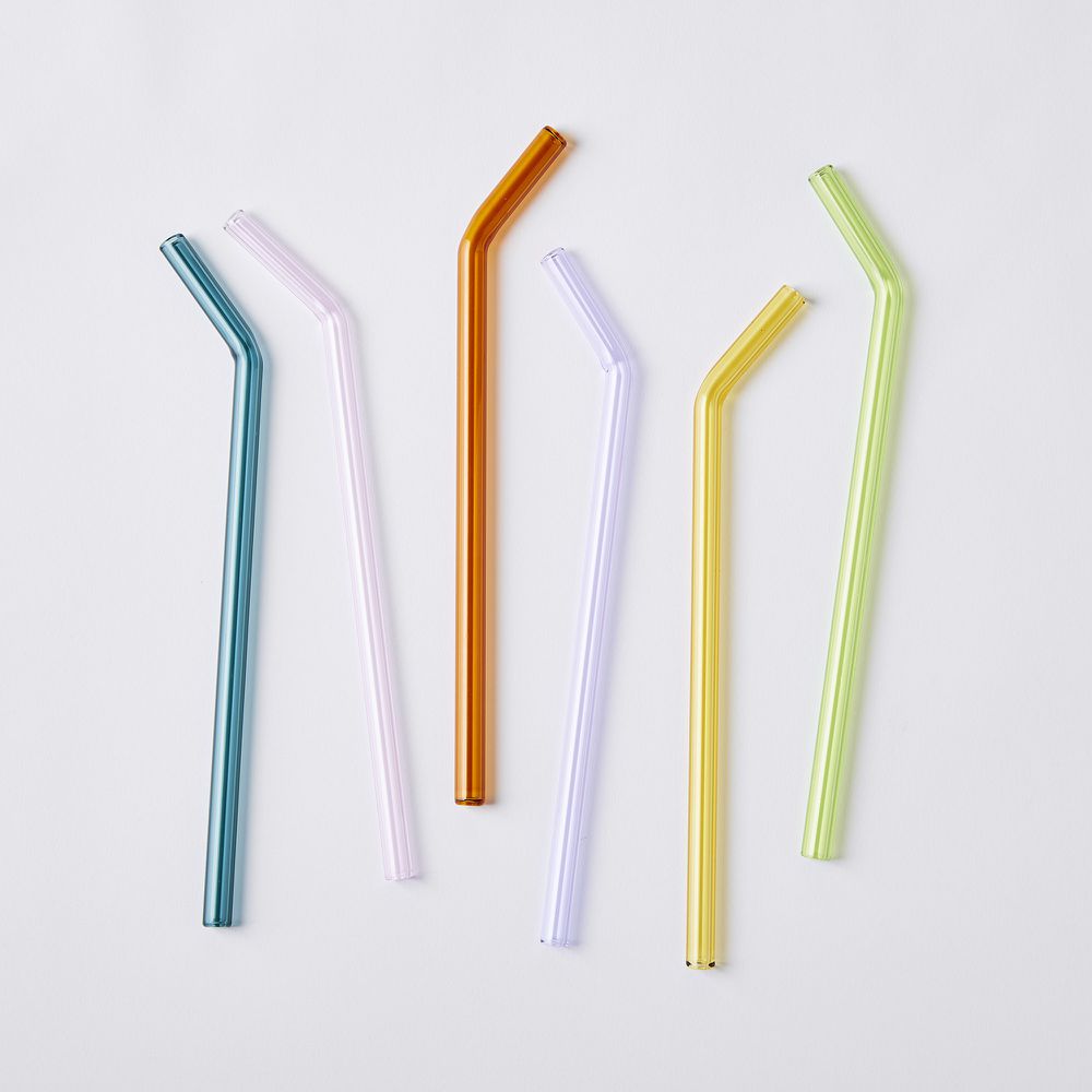 Colored GLASS STRAW Choose Your Color Reusable Straws Eco Friendly