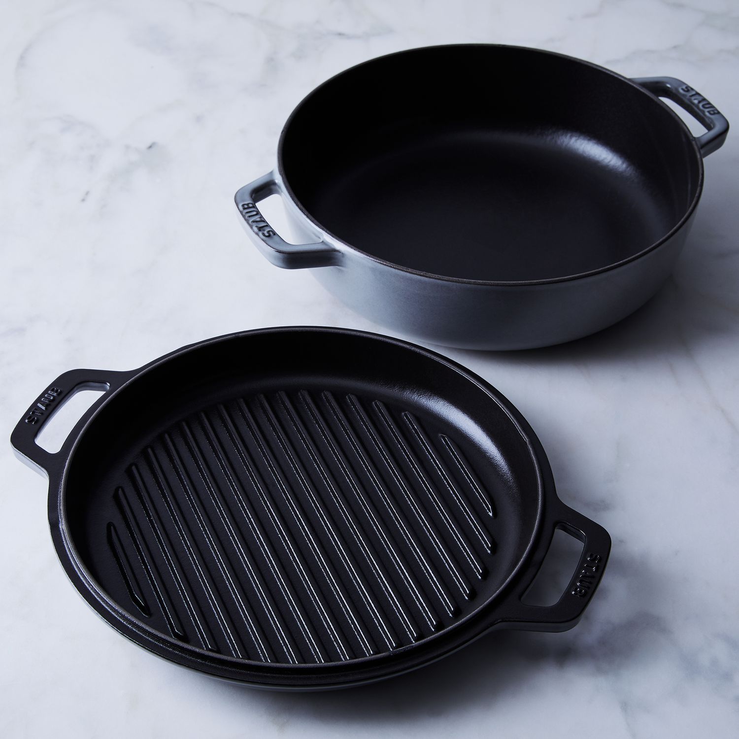 Food52 x Staub Cast Iron 2-in-1 Grill Pan & Cocotte with Lid, 4