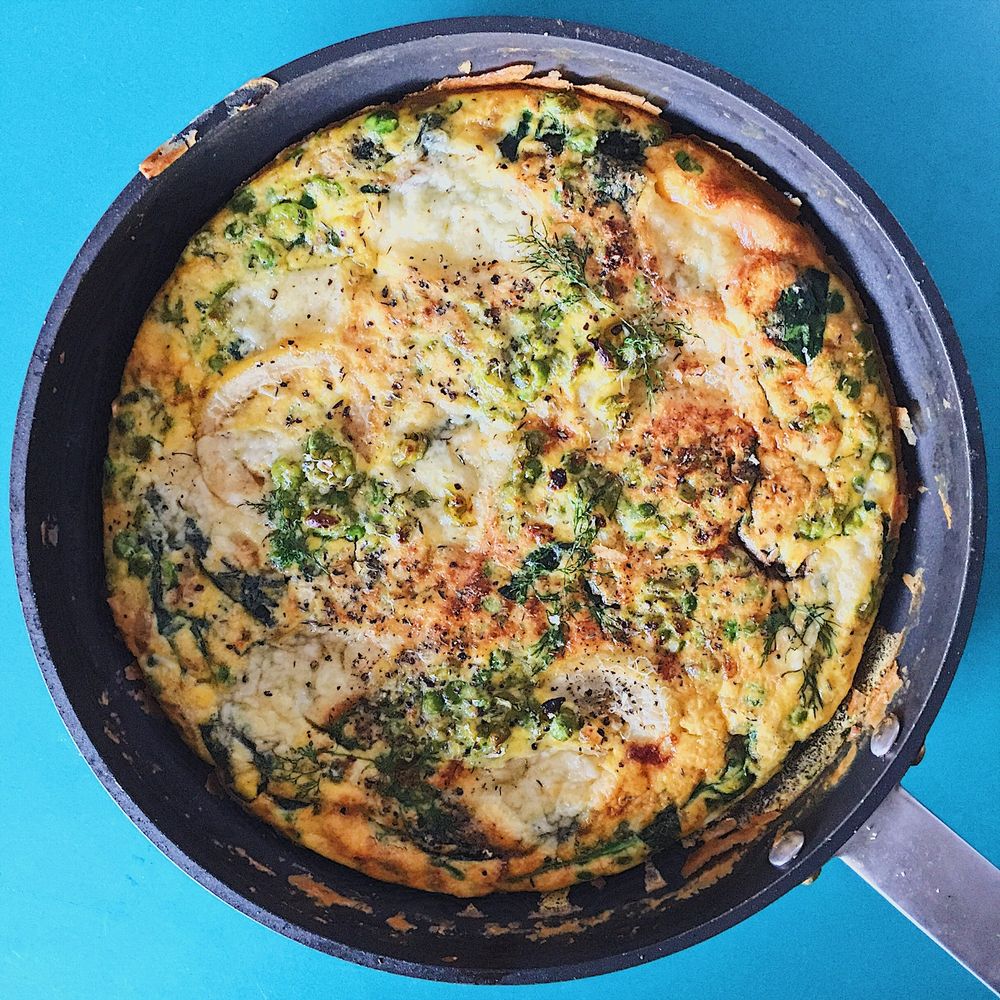 frittata with caramelized lemon and dill "peasto"