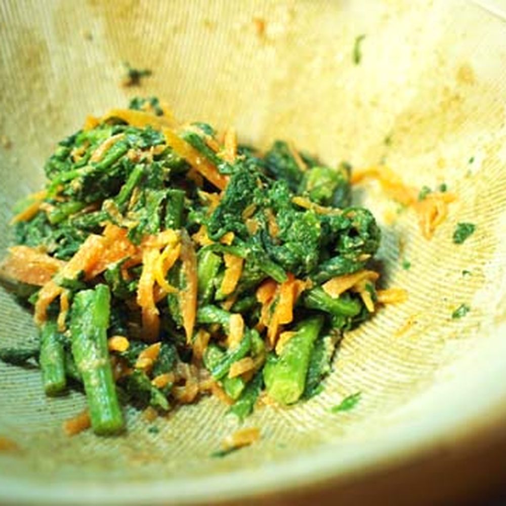 boild carrot&shungiku with sesame sause(goma-ae)