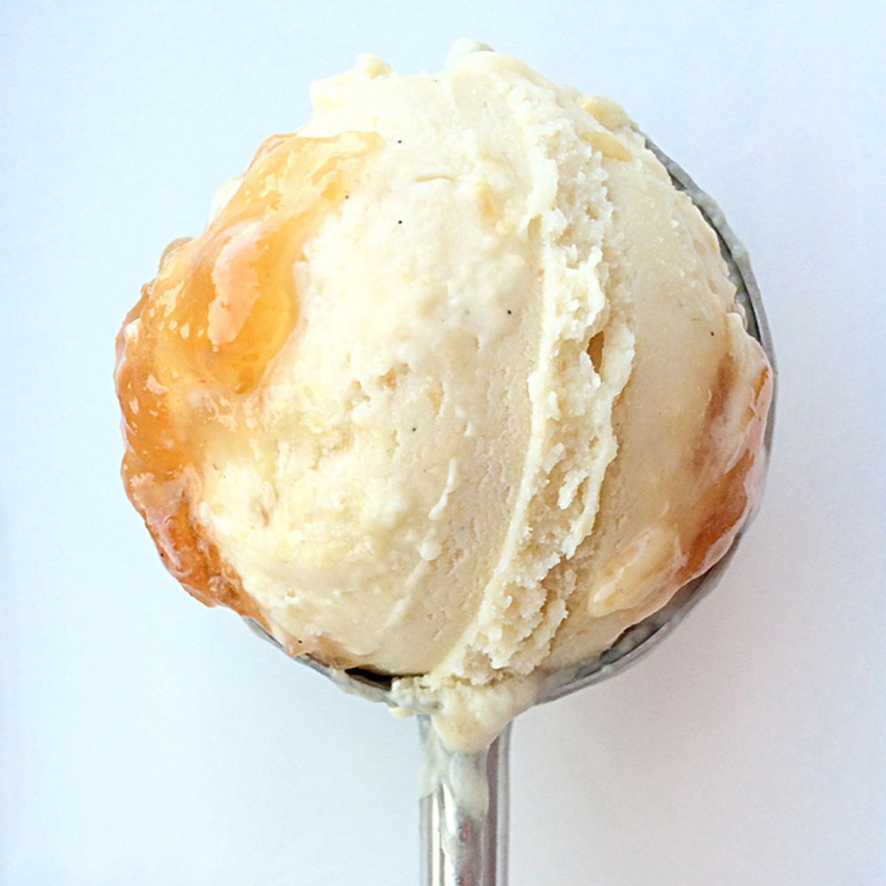 Cb&jam (cashew butter ice cream with an apple jam ripple)