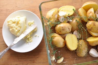 Homemade Butter with Roasted Potatoes