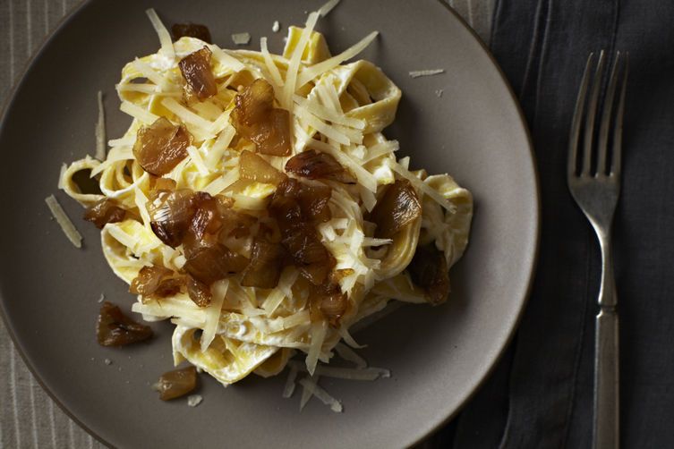 Diane Kochilas' Pasta with Yogurt and Caramelized Onions by Genius Recipes