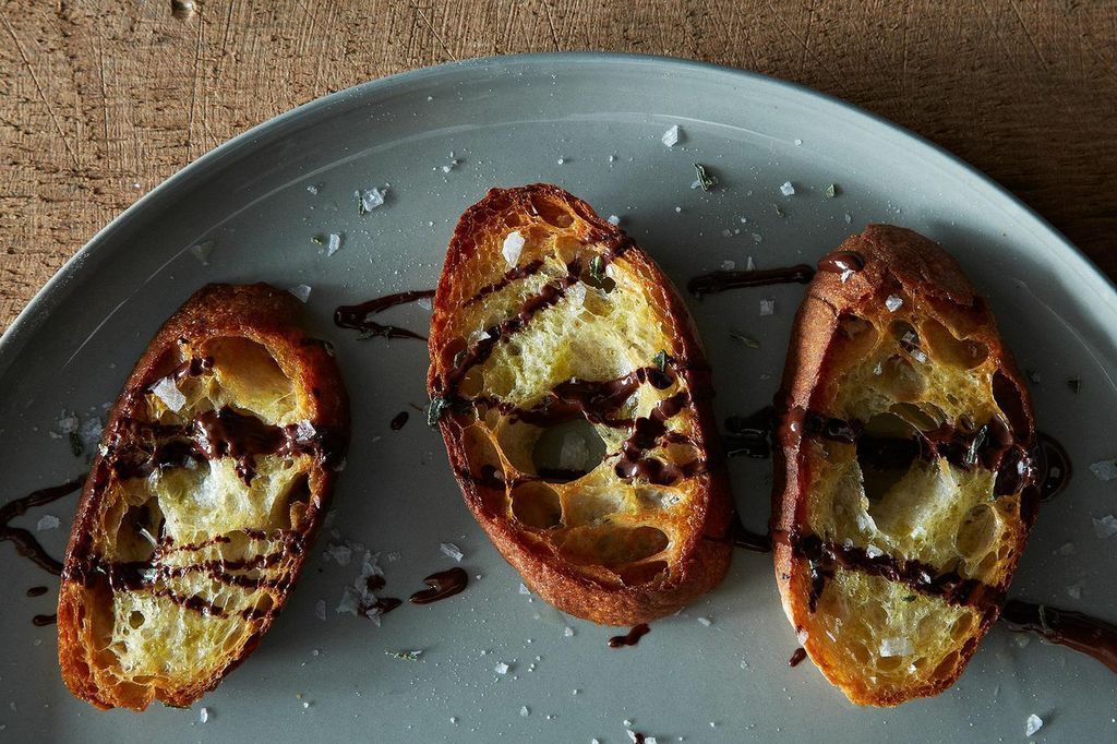 Chocolate Crostini with Olive Oil and Salt from Food52