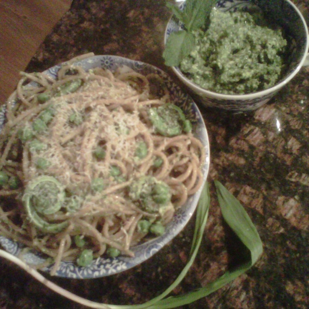 ramp and watercress pesto with spring has sprung pasta, part deux