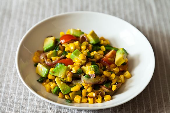 Charred Corn and Avocado Salad with Lime, Chile and Tomato on Food52
