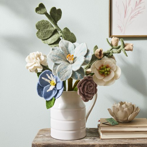 Global Goods Partners Felt Flowers Handmade Eucalyptus Bouquets 23 Styles On Food52 - Felt Home Decor Flowers