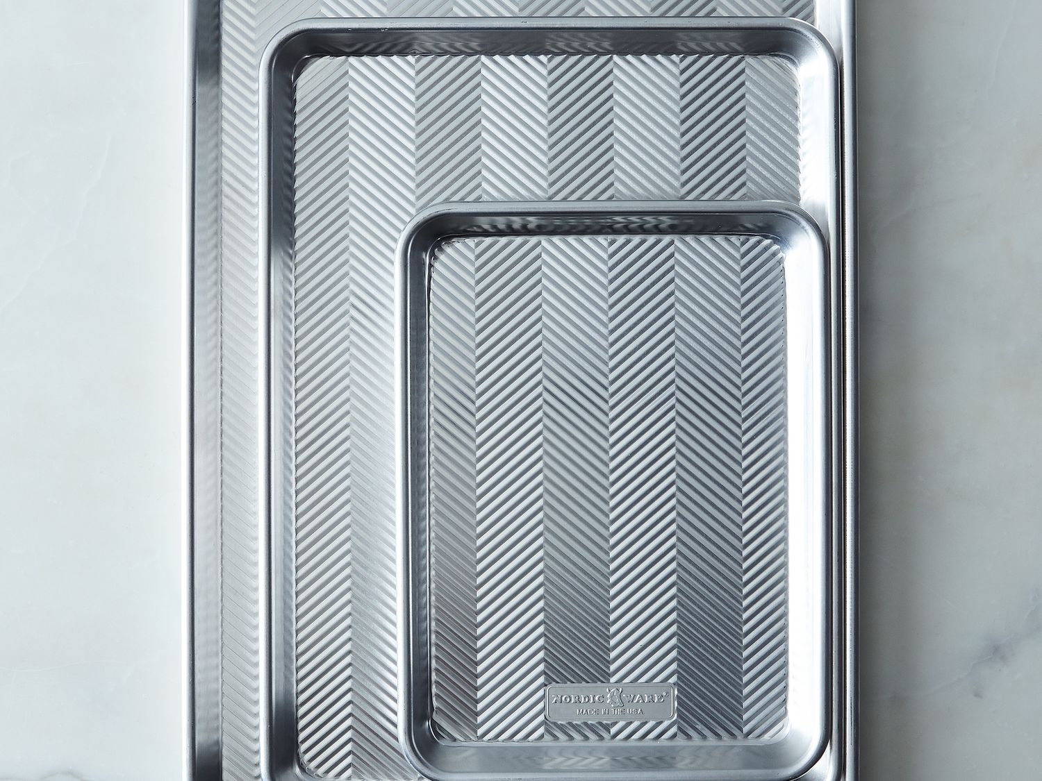 Nordic Ware Prism High-Sided Sheet Cake Pan, Metallic