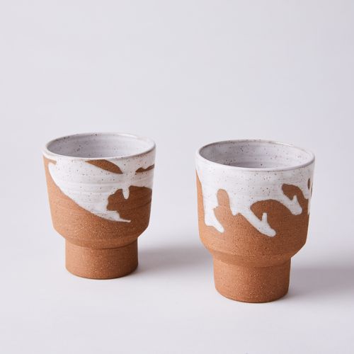 pottery glazed handmade coffee mugs JPDD 