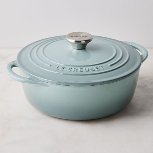 New 4qt Food Network Turquoise Enamel On Cast Iron Double Handled Dutch Oven