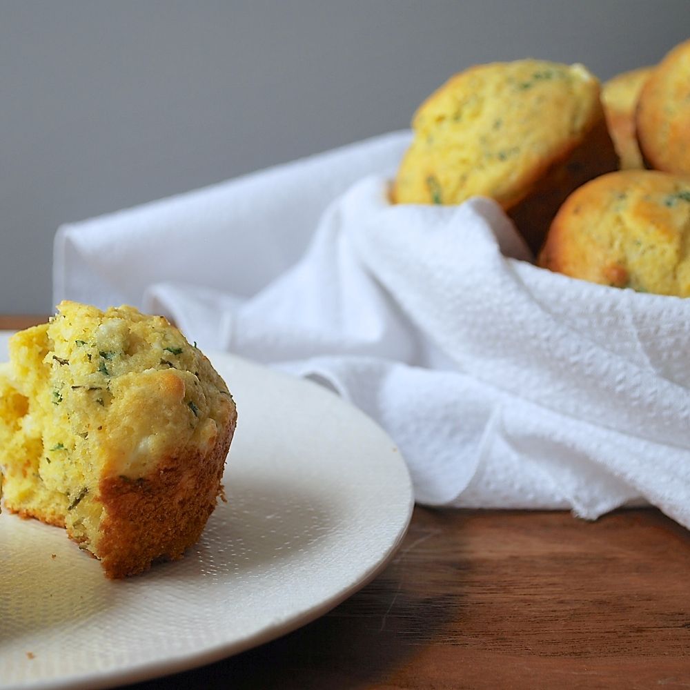 cheesy herbed corn muffins