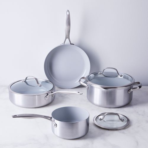 GreenPan Venice Pro 7-Piece Set, Stainless Steel with Thermalon