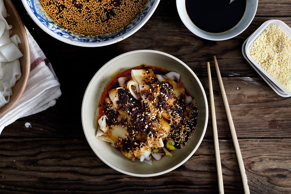 Rice Noodles with Chili Oil