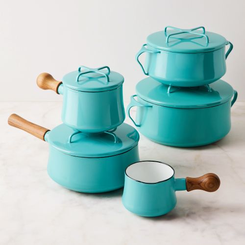 The Kitchen Needed More Turquoise, Turquoise Pots and Pans