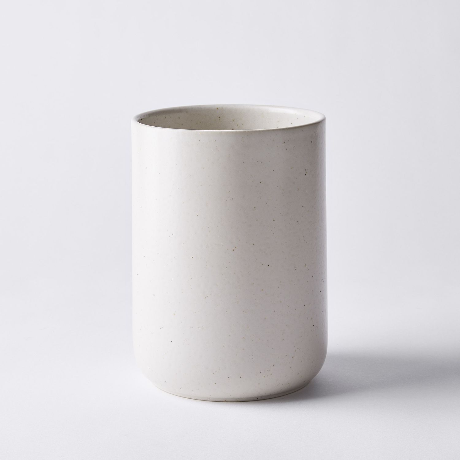Stoneware Pottery Utensil Holder or Wine Chiller in Mocha Cream