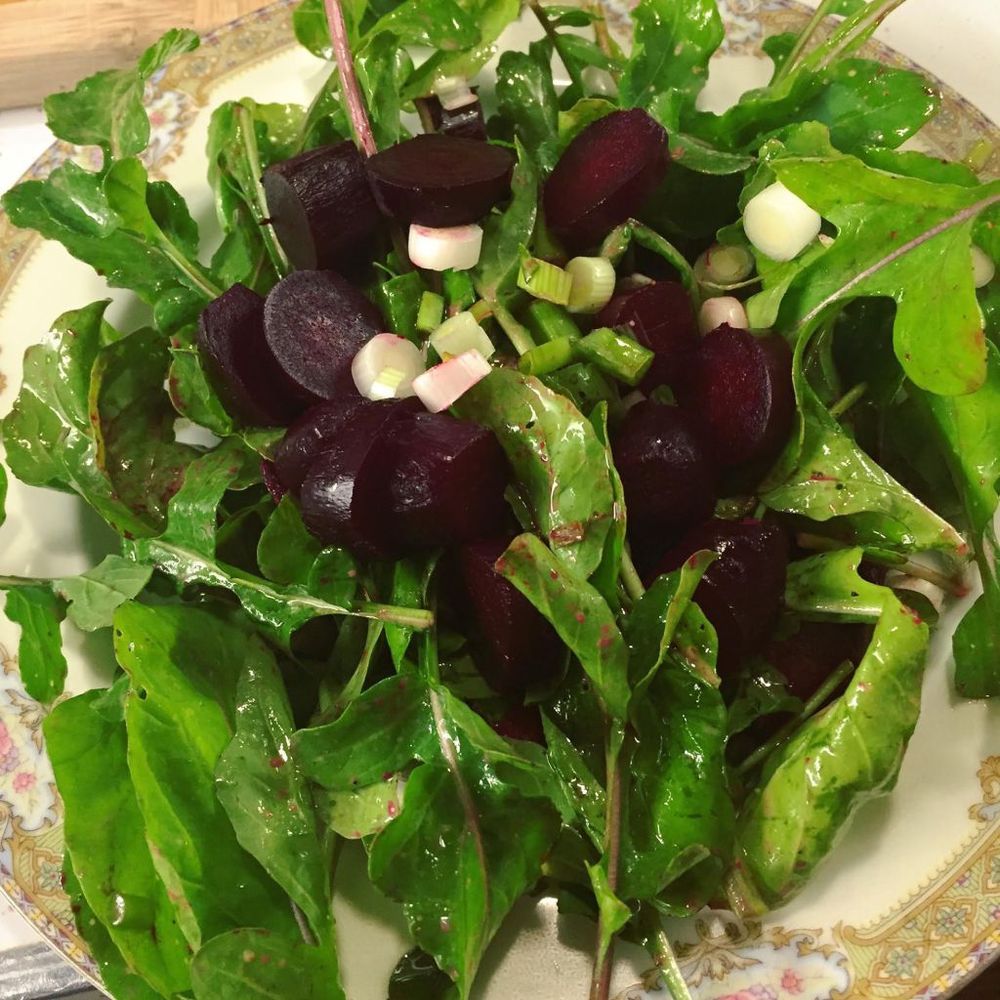 arugula, roasted beets and scallion salad – it’s all about the ingredients!