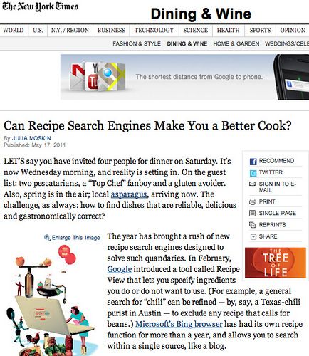 NY Times Recipe Search Engine