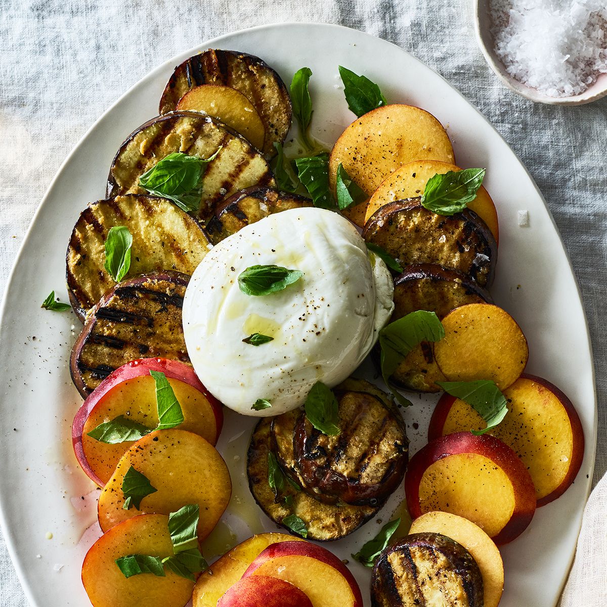 Grilled Eggplant & Peach Caprese Salad Recipe on Food52