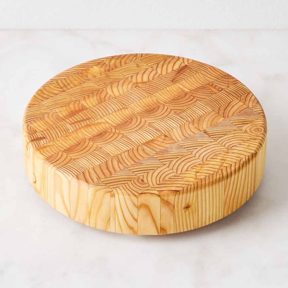 Larch Wood End-Grain Round Cutting Board, 2 Sizes on Food52