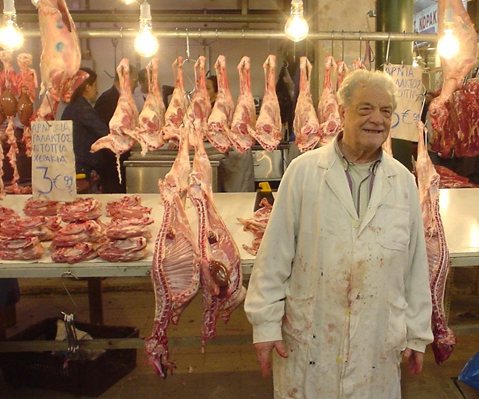 Butcher in Meat Market