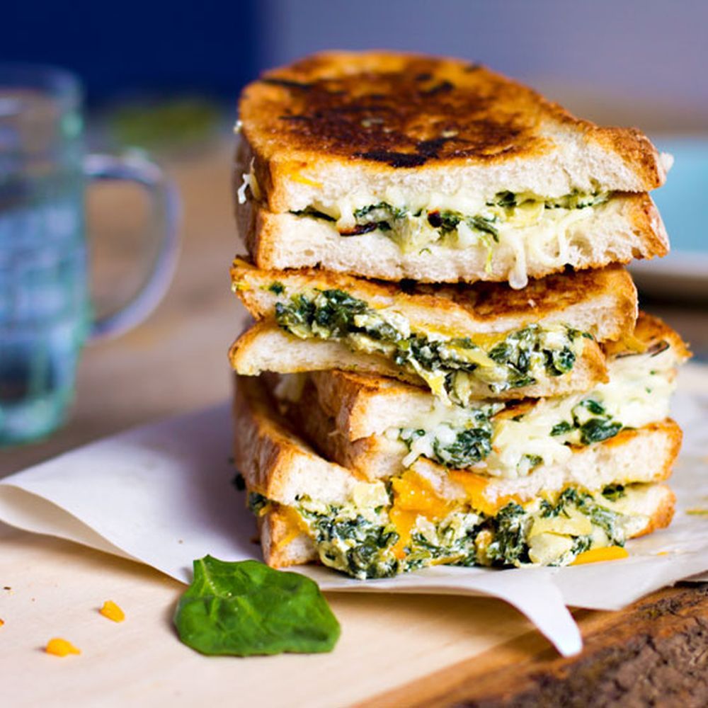 spinach and artichoke grilled cheese